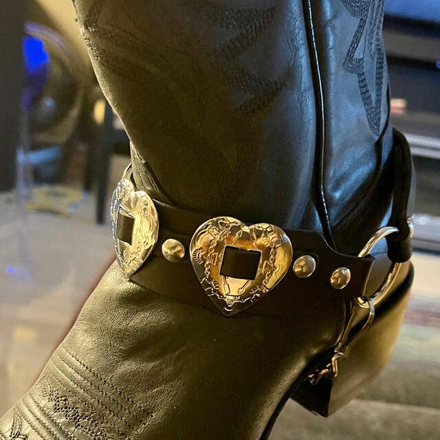 Western BOOTS BOOT CHAINS Ladies Heart Conchos - Etsy display picture 1