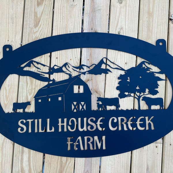 Personalized Your Metal Farm Sign, Farmhouse Metal Sign, Custom Ranch ...