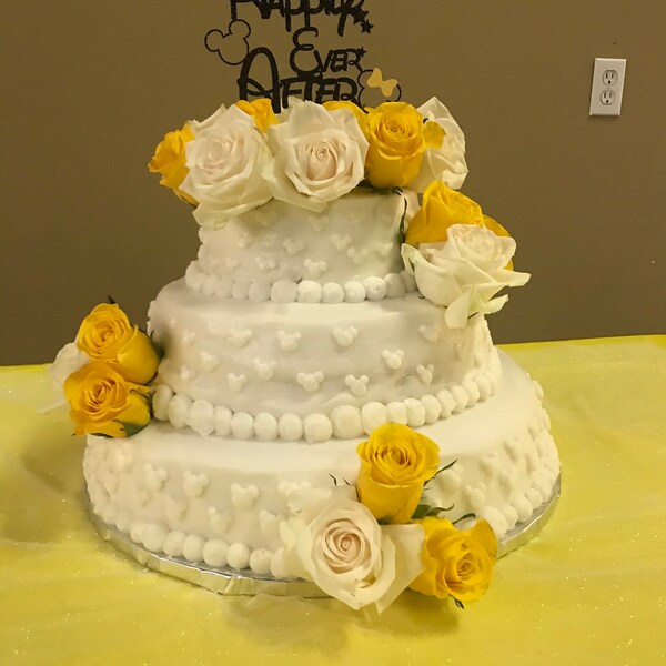 Disney Wedding Cake Topper, Happily Ever After Cake Topper, Mickey ...