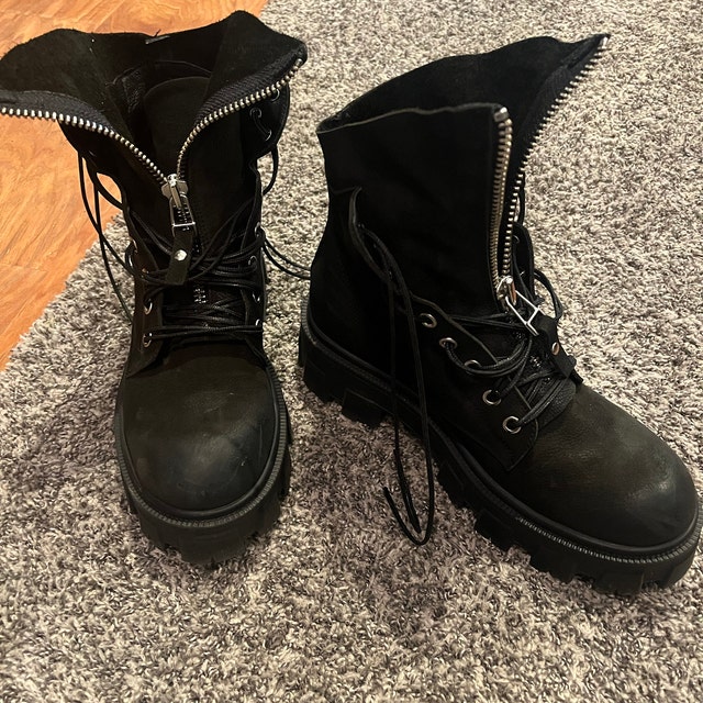 Designer Women's Genuine Leather Boots,black Leather Boots