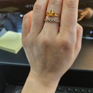 Customer photo from Ria, Triple Raw Citrine Fan Ring, Gold Ring, Citrine Ring,