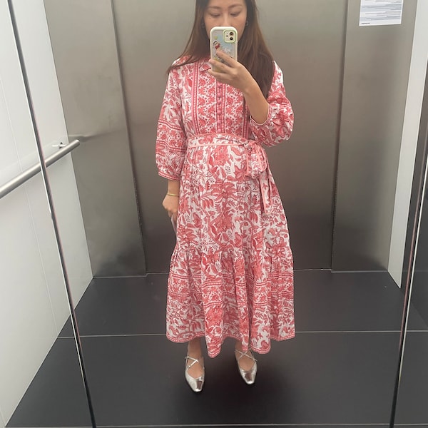 Luminous Elegance - Hand Block Printed Dress