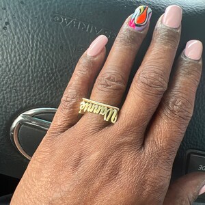 Personalized Name Ring Cursive Font Name Ring Custom Name Ring ...