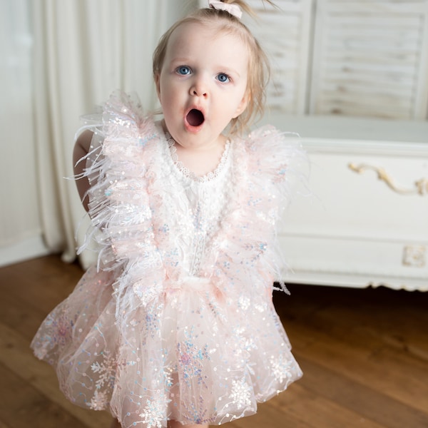 Baby Girl Pink Color Velvet Stuff Winter Dress main image 0