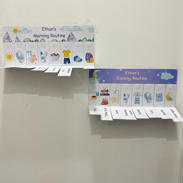 Personalised Handmade Visual Routine Chart Morning /evening Learning ...
