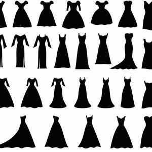 SVG, Png, Pdf Dress Clipart, Set 3, Digital Download, Wedding Dress ...