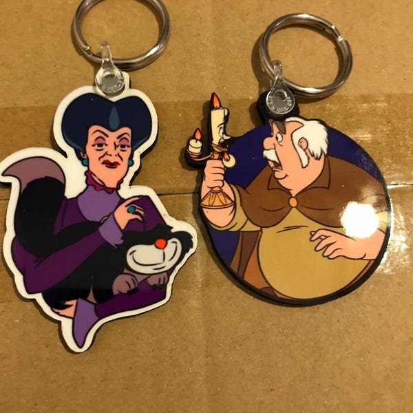 Alice & Mad Hatter Pewter Keychain Alice In Wonderland Gift - Foto 4