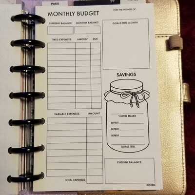 Happy Planner Mini Inserts, Monthly Budget, Happy Planner Mini Budget ...