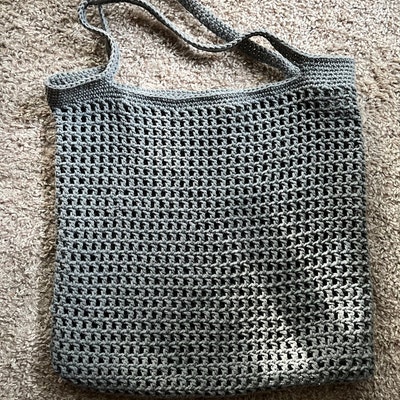 Shopping Bag Crochet Pattern Grocery Tote Handmade Tutorial Market Bag ...