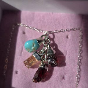 Customer photo from Melissa, Personalized Dainty Raw Gemstone Birthstone Necklace
