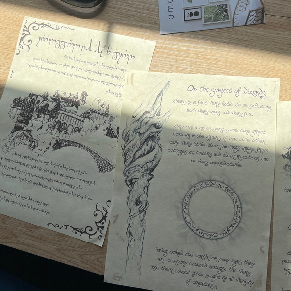 LOTR Journal Pages - Lord Tolkien Hobbit Wizard Elf Dwarf Rings, Book ...