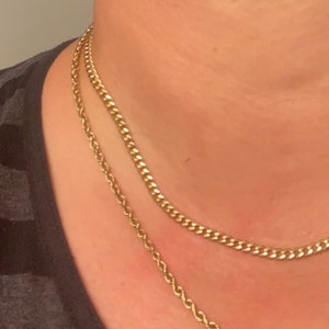 14k Real Gold Miami Cuban Link Chain Necklace 2mm - 8.6mm Inches Real 14K Yellow Gold,Man Gold Chain,Ladies Gold Chain, 14k Gold Chain gift