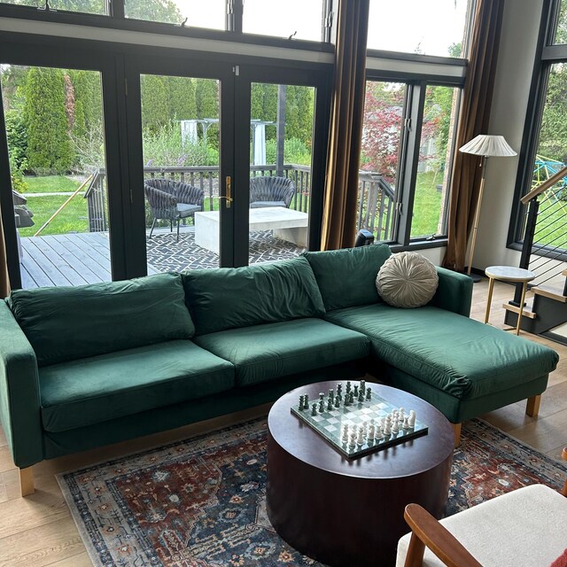 Karlstad 3人掛けソファとシェーズカバーのセット、IKEA Karlstad3人