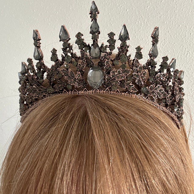 kny27062#69 CROWN  SERISE ブラック 中古品 Victorian Black Crown, Antique Copper Tiara, Vintage