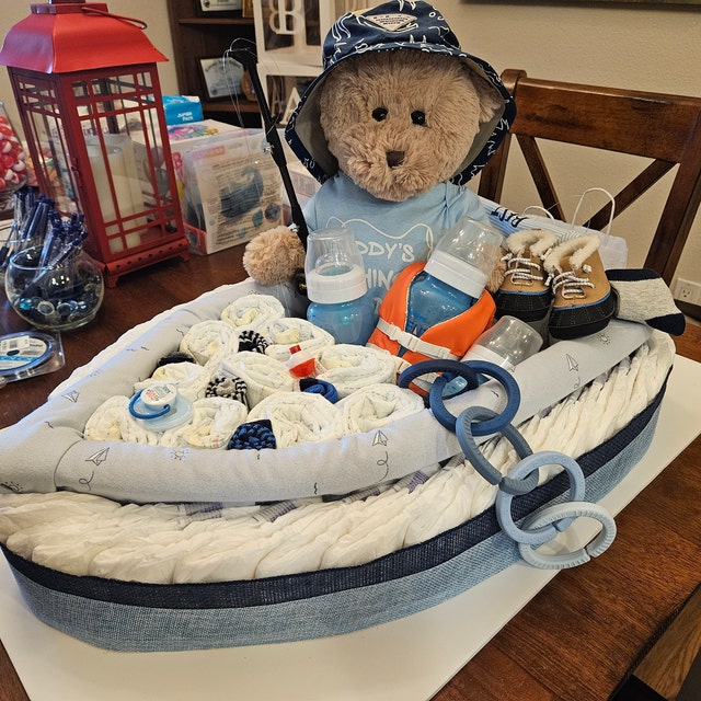 Instructions Fishing Boat DIY Diaper Cake How to Make a Fishing