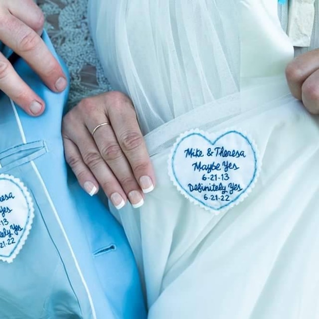 SimplySistersGreek1 Something Blue - Wedding Dress Monogram (Square)
