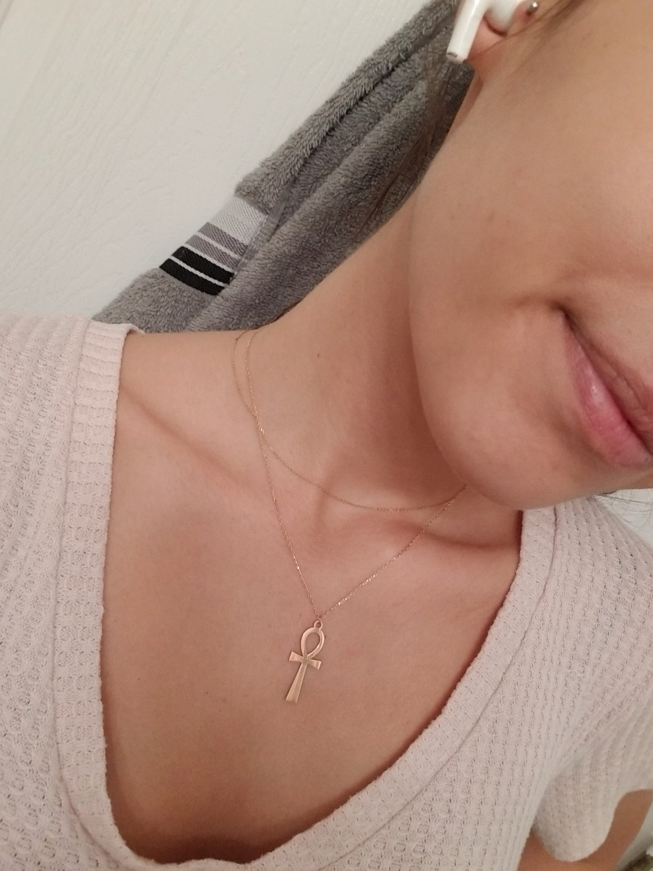 Gold Ankh Necklace,925 Silver Ankh Necklace,Adinkra Ankh Pendant,Antique Egypt Jewelry, Handmade Jewelry,Gifts for Her, Ankh Pendant