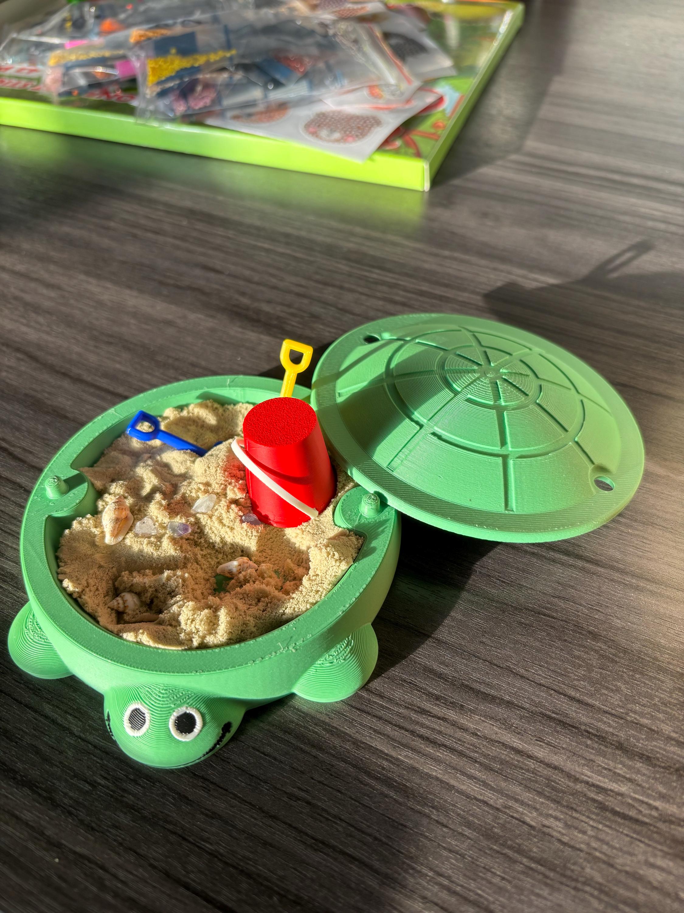 Mini Turtle Sandbox with Sand & Mini Tools - Sensory Zen Garden, 90s Nostalgia, 90s Toys, Office Decor, 4.5&quot; Small Size