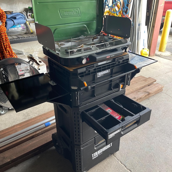 Toughbuilt Stacktech Folding Steel Side Table, Quick Detaching ...