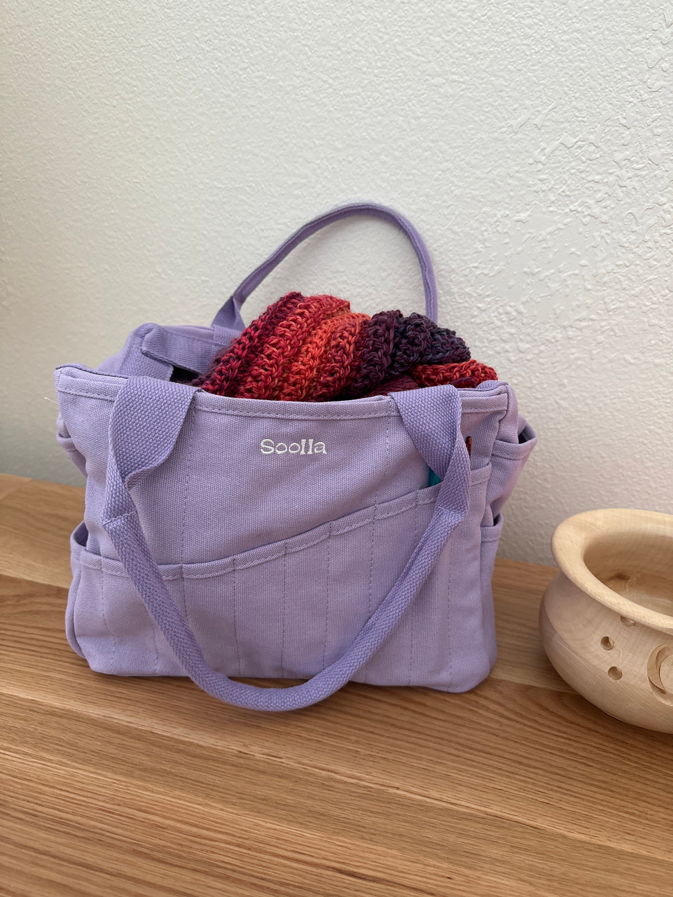 Lilac Love Soolla® Studio Artist Bag, Art Supply & Pottery Tool Bag, Art Supplies Organizer, Knitting Project Bag, Crochet Lavender, Gift