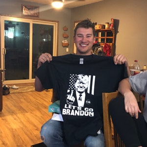Let's Go Brandon T-shirt, Trump Flip off Biden Tee, Donald Trump