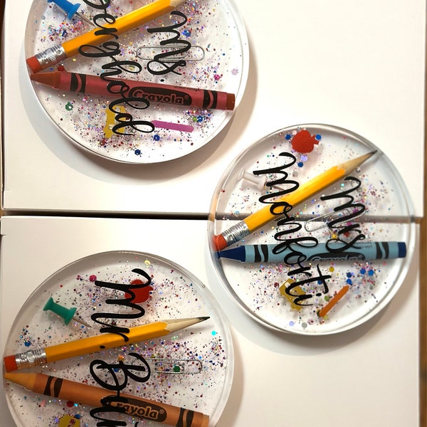 Personalized Unique Teacher Coasters or Teacher Paper Weight. Great ...
