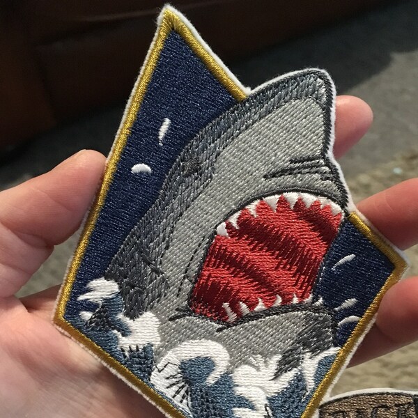 Great White Shark Cool Fierce Embroidery Iron on Patch - Etsy UK