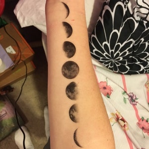 Moon Phase Temporary Tattoo Moon Temporary Tattoo Moon Phase Gift Moon Gift Bohemian Gift