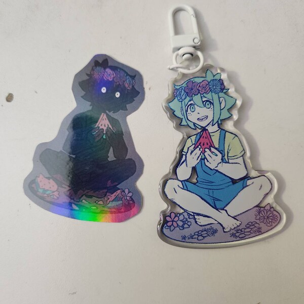 Omori Keychains - HS Basil and Stranger - Double-sided Acrylic Charms ...