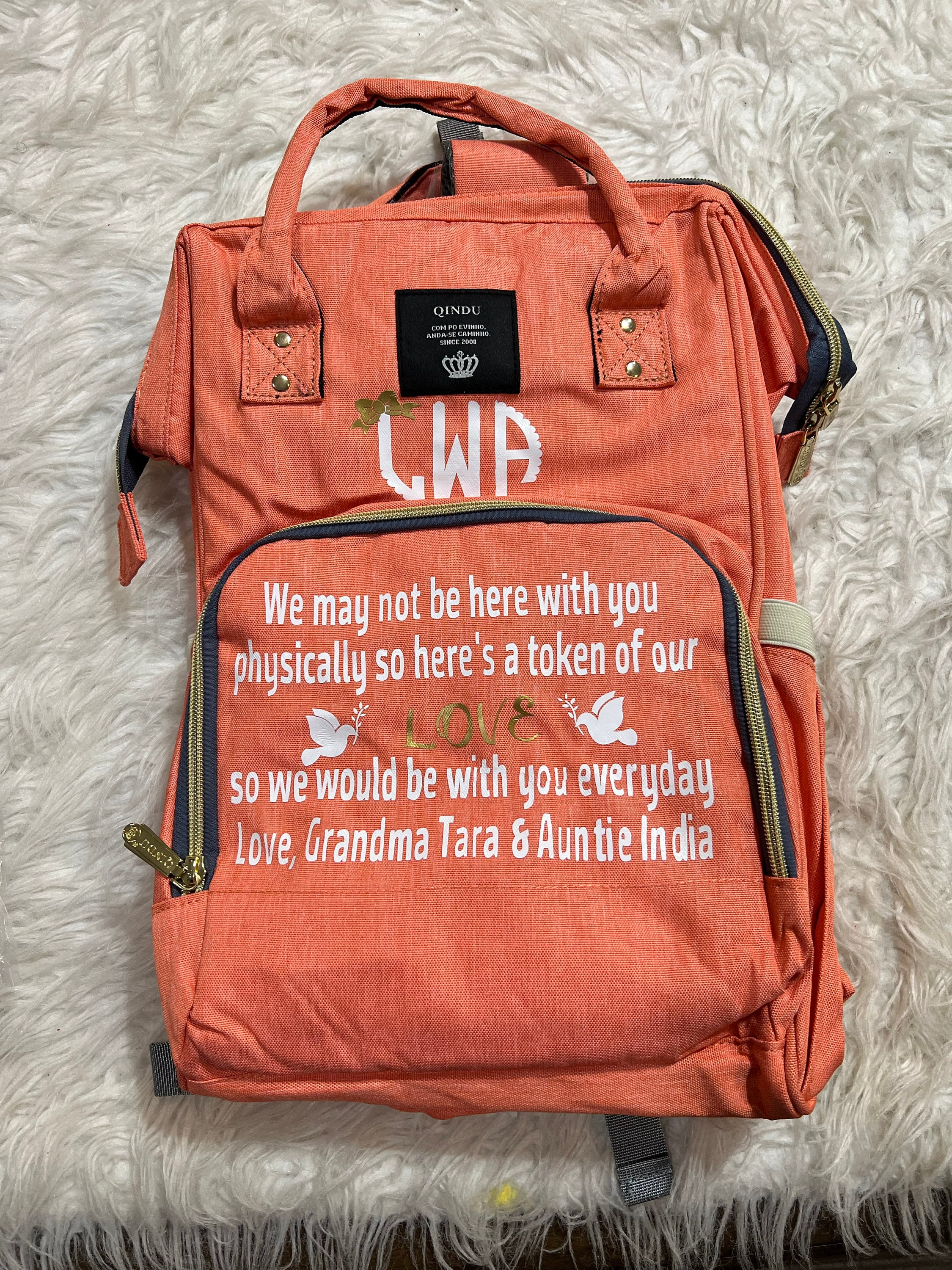 Monogrammed Diaper Bag Backpack | Multi Functional Diaper Bag Backpack | Personalized Diaper Bag | Custom Name Diaper Bag | Baby Shower Gift