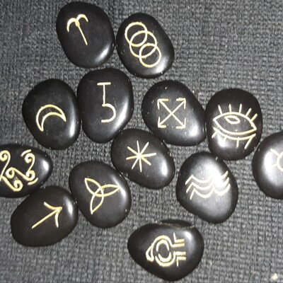 RUNE STONES Professional Witches RUNE Set 13PC Black - Etsy