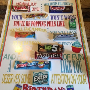 50Th Birthday Card With Candy Bars