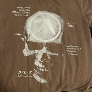 Vintage Aphex Twin T-shirt: Selected Ambient Works 85-92, Y2K