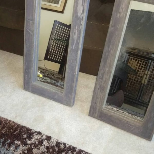 Rustic Mirror Made From Grey Reclaimed Wood - Long Mirrors - Etsy
