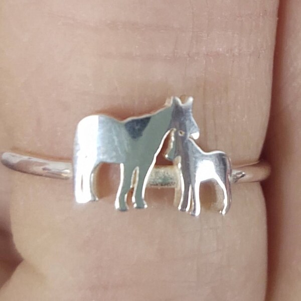 Custom Horse Ring,sterling Silver Family Horse Jewelry,family Jewelry ...