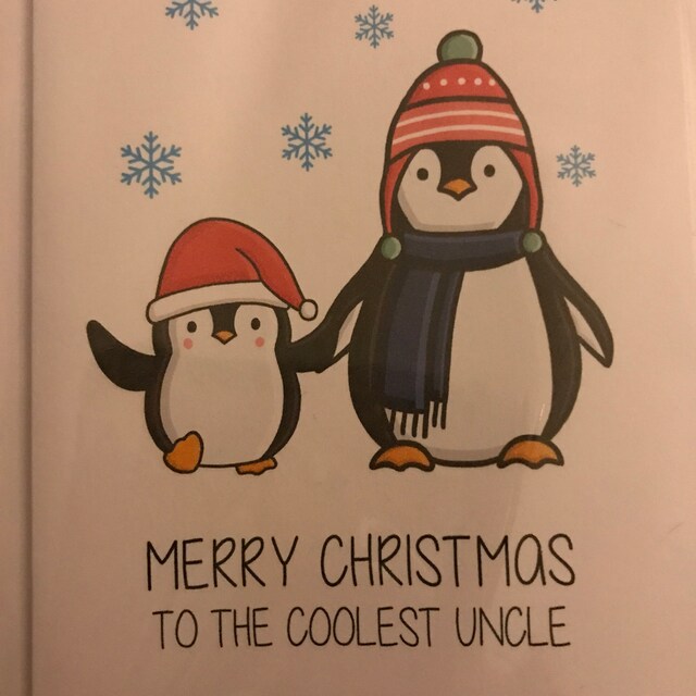 White Cotton Cards – Handgemachte Weihnachtskarte 'Beste Daddy' Mit Pinguin & Glitzer