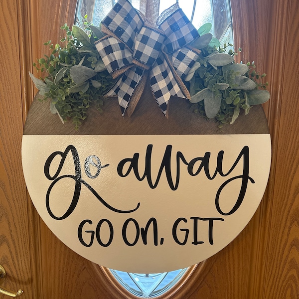 Front Door Decor | Front Door Wreath | Year Round Wreath | Go Away Go ...