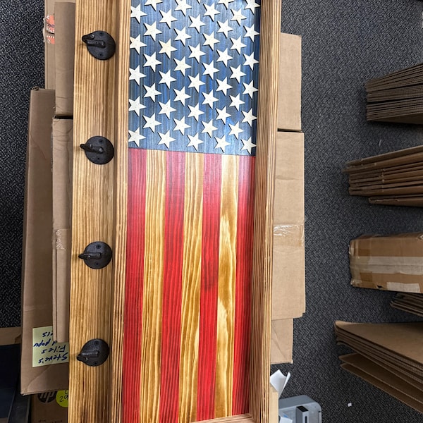 American Flag Hat Rack, Wooden Coat Rack, Hat Rack Rustic, US Flag Coat ...