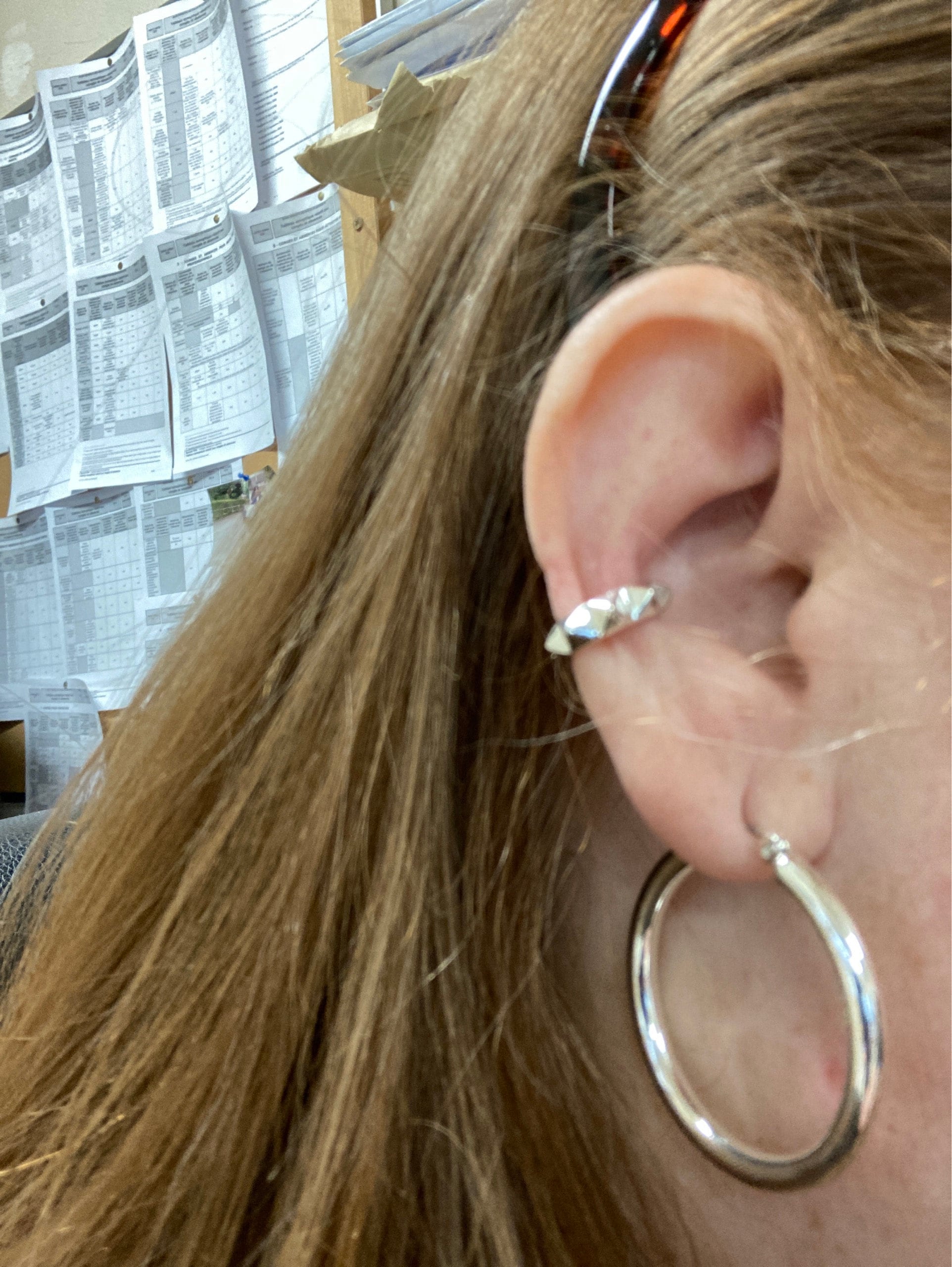 Sterling Silver Pyramid Ear Cuff Earring Ear Wrap Earrings Modern Jewelry  Gift for Her - ECU011