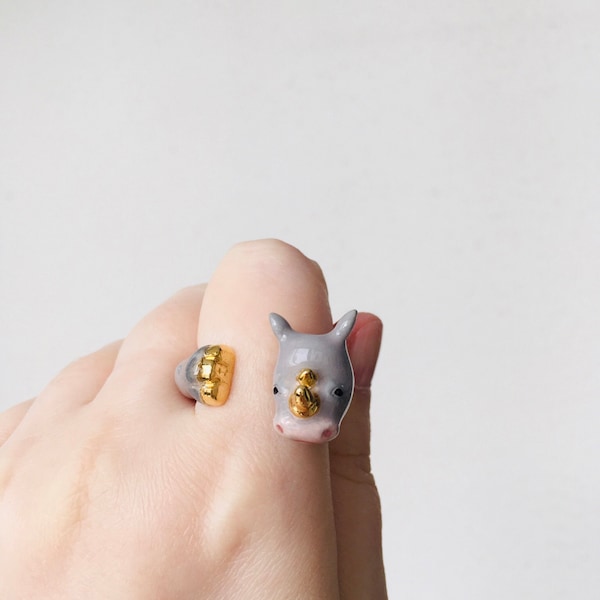 3-piece Persian Cat Rings , Blue Point - Cat Ring- Animal Jewelry ...