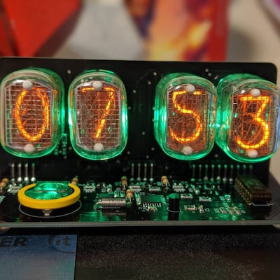 Nixie Tube Clock Kit With IN-12 Tube LED Blue Backlight Black - Etsy