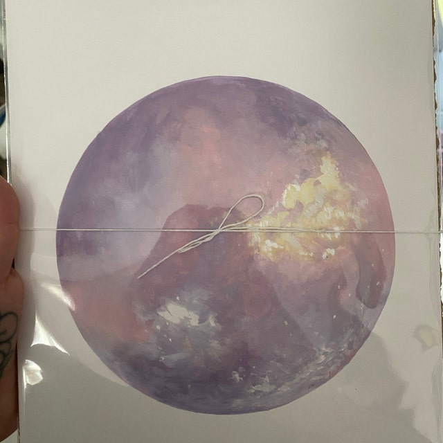Purple Moon Print, Space Art, Moon Art, Pink Moon Art Purple Moon Print, Space Art, Moon Art, Pink Moon Art