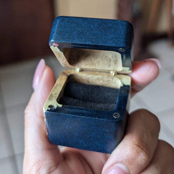 Unique Epoxy Ring Case, Wooden Proposal Ring Box, Engagement Ring Box ...