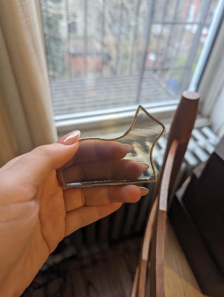 Small Standing Stained Glass Cat Suncatcher Ornament