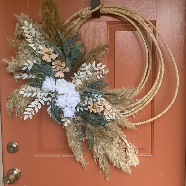 Rope Wreath Country Farmhouse Spring Summer Door D - Version 2 - Etsy