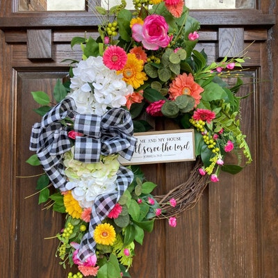 Large Spring Wreath for Front Door, Easter, All Season, Year Round ...