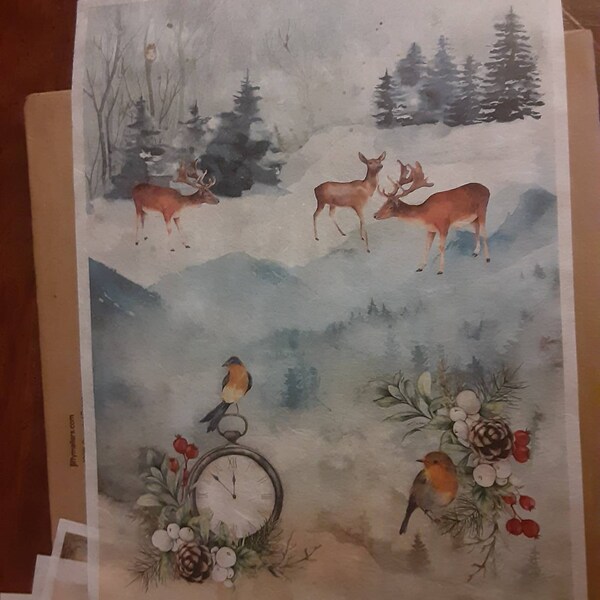 ITD Collection Christmas in Red Rice Paper - Christmas Rice Paper ...