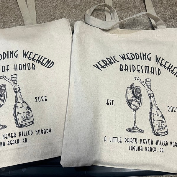 Charleston Bachelorette Cotton Canvas Tote Bag, Bridal Party Favor - Etsy