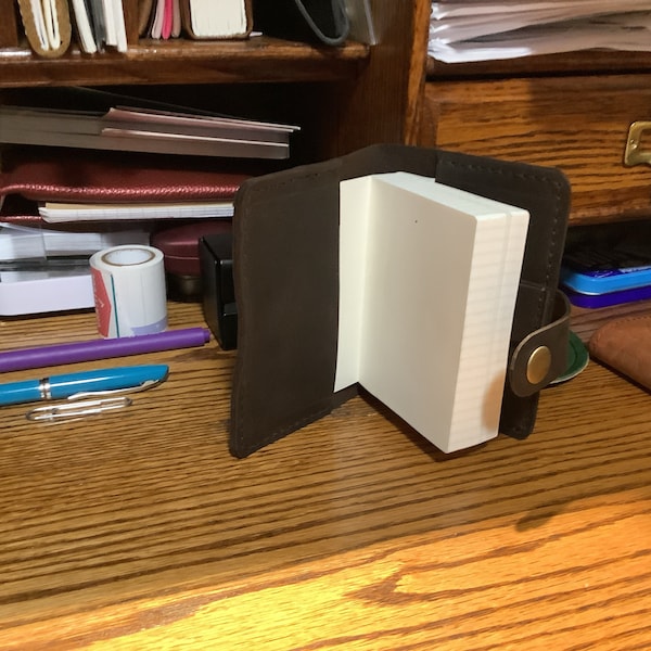 Small Leather Cover for A7 or A6 Size Notebook With Pen Holder ...
