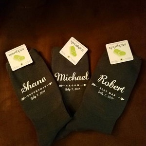 Groomsmen Wedding Socks, Personalized and Custom Printed Men's Dress ...